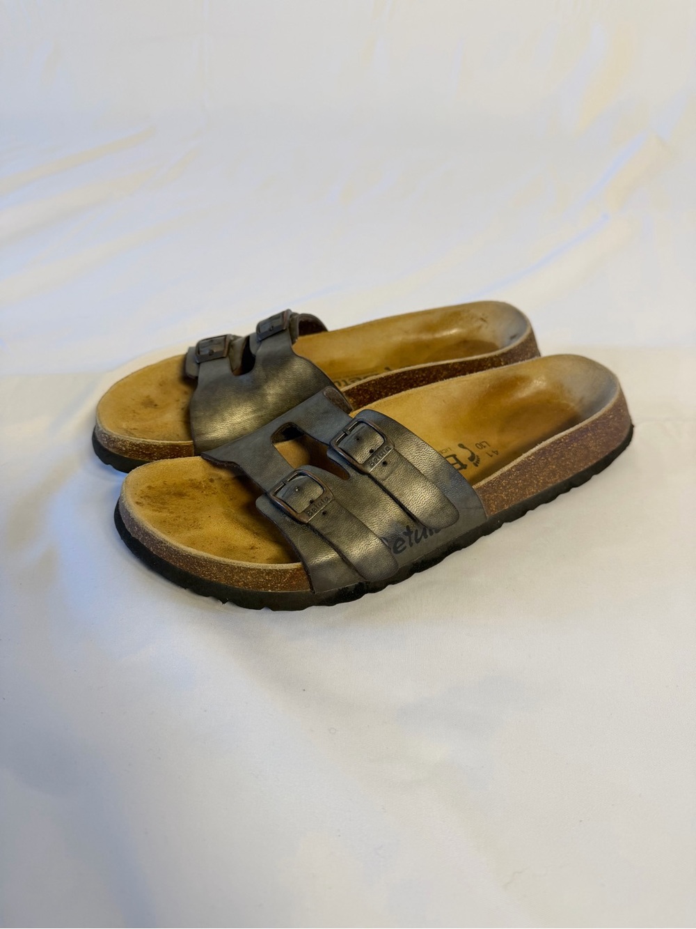 Betula by Birkenstock Two Buckle Sandals, size 10.